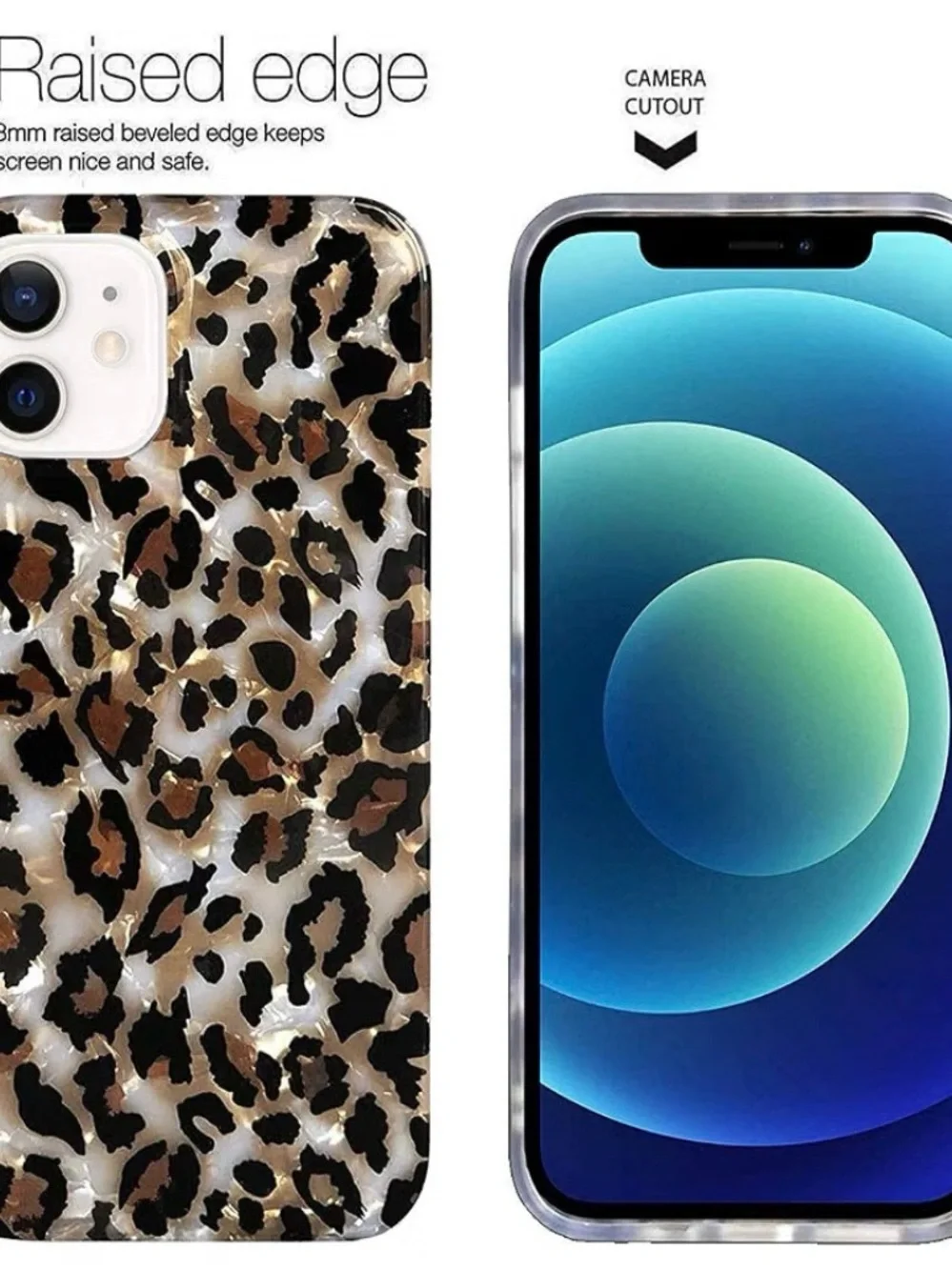Leopard Print Phone Case for iPhone 12 - Brown & Black
